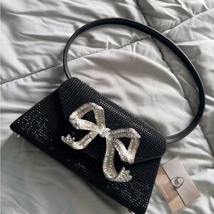 SELF-PORTRAIT Black Rhinestone Bow mini With No Box
